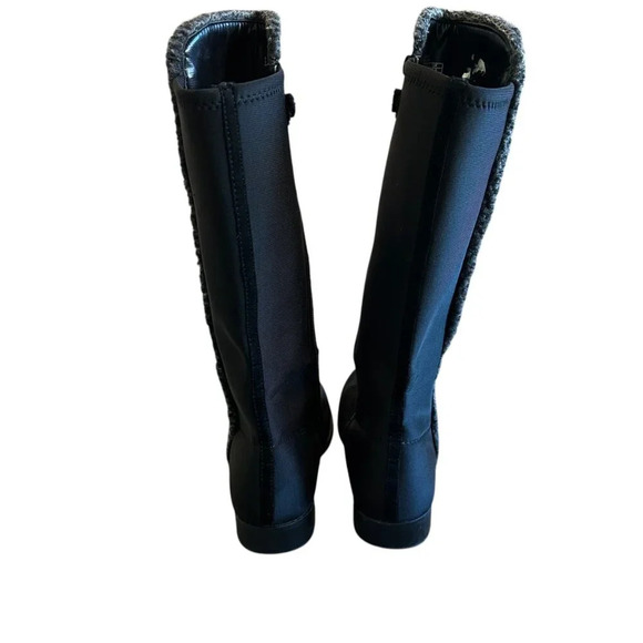 Stuart Weitzman 50/50 Shearling Black Dark Gray Boots Heart Suede Size 4 Girls - Picture 9 of 12